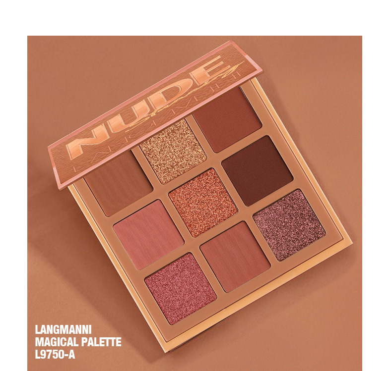Langmanni Huda 9 Palace Lidschatten-Scheibe, perlmuttartiger, mattierender, nicht fliegender Puder_voghion.com