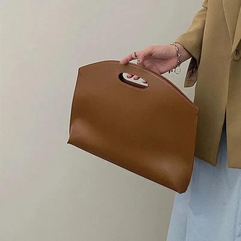 Womens Handbag Largecapacity File Bag Fashionable Versatile Leather Briefcase Envelope Clutch 250614l_voghion.com