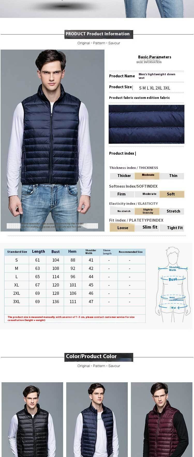 Autumn And Winter Down Jacket Men's Vest Lightweight Oversized Casual Cold Proof Warm Shoulder Jacket_voghion.com