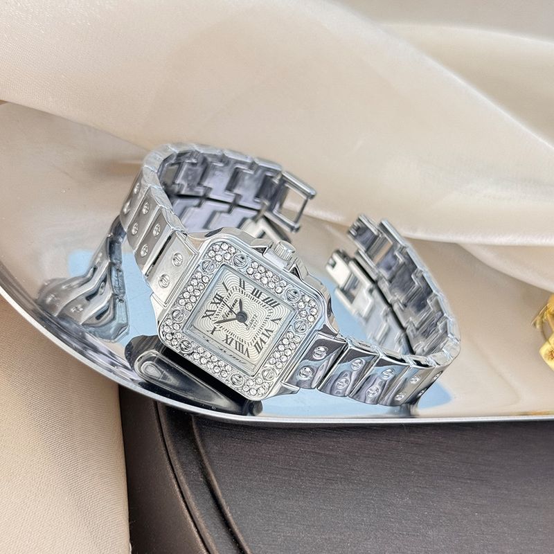 Quadratische Quarzuhr mit Diamanten, Edelstahl, für Damen, Business, Casual, Stahlgürtel, Damenuhr, für die Arbeit, Alltag, Geburtstag, Jahrestag, Valentinstag, Geschenk_voghion.com