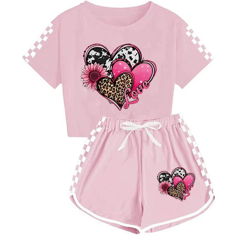 Pijama deportivo para niños y niñas, camiseta y pantalón corto, para madres e hijos, 656_voghion.com
