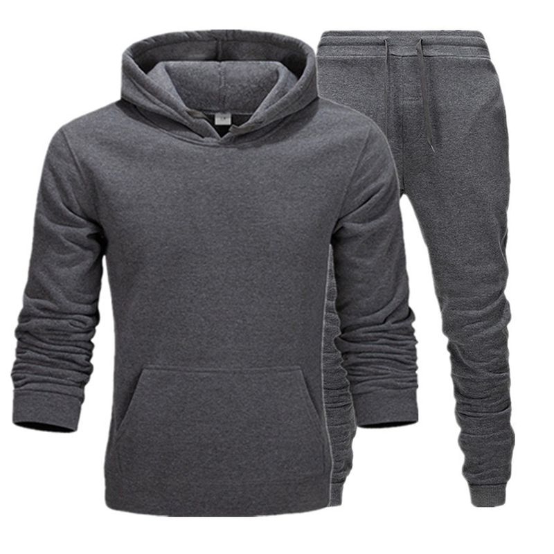 Pullover-Set aus grenzüberschreitendem Stoff in Übergröße, für Männer und Frauen gleich, einfarbiges Hip-Hop-Set aus lockerem Samt für Paare._voghion.com
