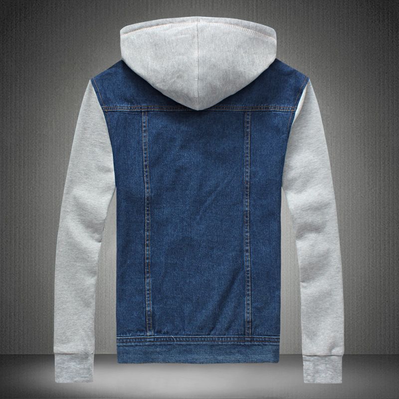CT 【In Stock】Denim Hooded Trendy Men's Coat Plus Size Denim Jacket_voghion.com
