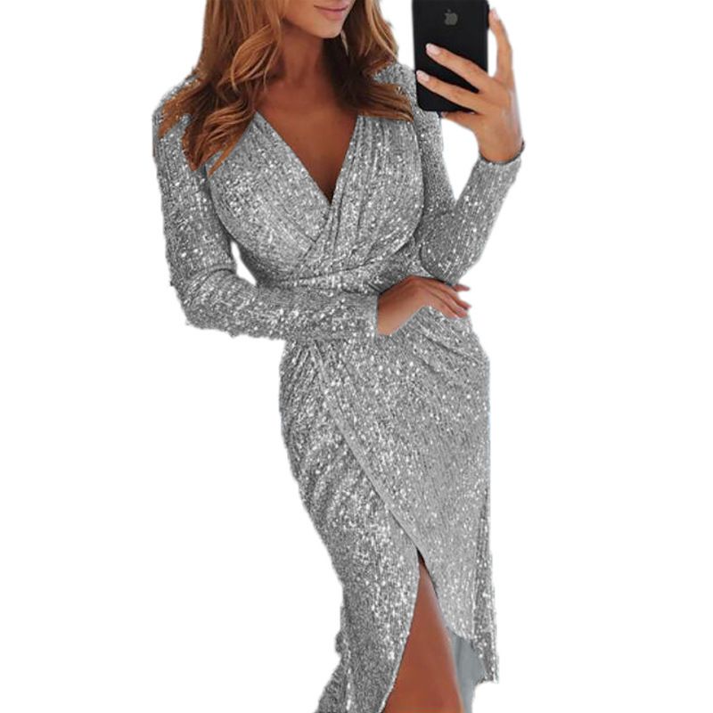 Plus Floral Bordado Manga Longa Decote em V Maxi Outono Zíper de Alta Qualidade Estampado Sólido Resistente a Rugas Sinônimos Outfit_voghion.com