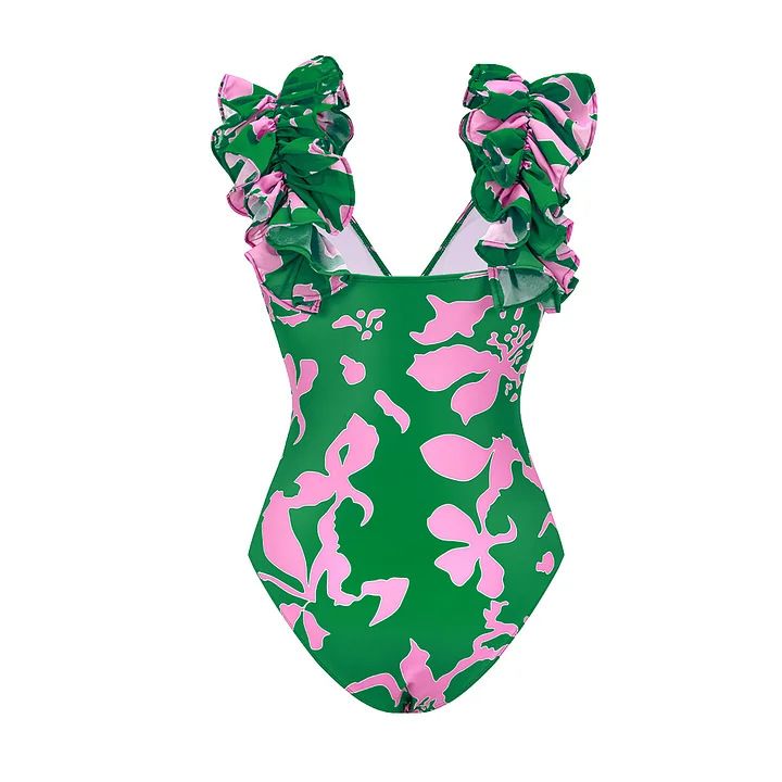 Robe de bain imprimée pour femme avec jupe amovible - Maillot de bain cache-maillot de bain pour les vacances_voghion.com