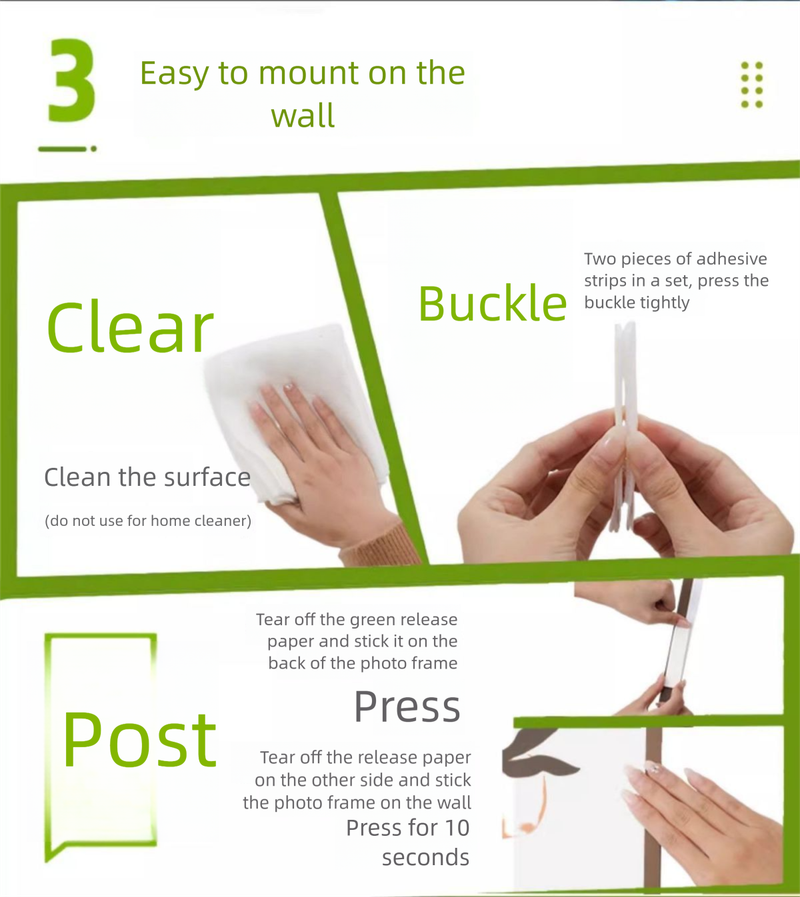 Hanging Artifact No-Drill Wedding Photo Wall Buckle Seamless Adhesive Magic Tape Picture Frame Sticky Hook_voghion.com