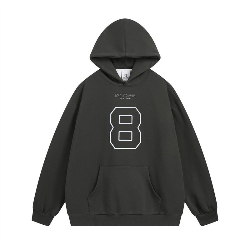 Sweat à capuche imprimé numéro 8 pour homme, style streetwear, ample et décontracté, manches longues, style INS_voghion.com