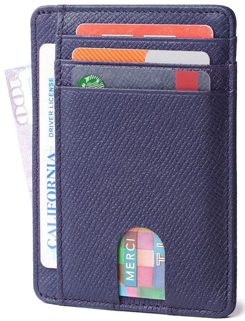 Praktische Kartentasche aus echtem Leder, RFID-Diebstahlschutz-Kartenlesetasche für Herren, asiatischer Kartenhalter für Herren_voghion.com