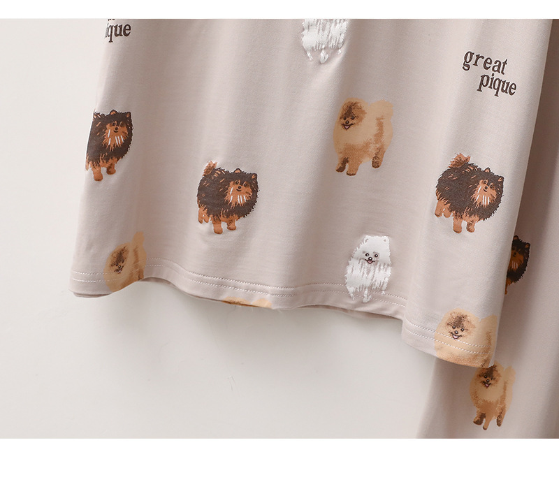 Damenbekleidung Modal Ice Cream Damen Cartoon Pomeranian Bichon Niedlicher Aufdruck Kurzarmhose Lockere Heimkleidung Pyjama_voghion.com