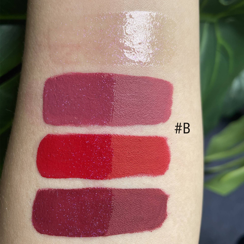 4-farbiger Lipgloss-Lippenstift mit Antihaftbeschichtung und mattem Finish_voghion.com