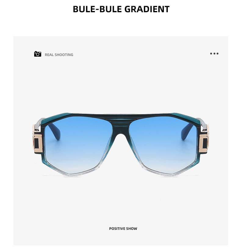 TGOGO Neue Pilotensonnenbrille für Herren ist keine europäische und amerikanische Straßenfotografie, moderne, polygonale Retro-Krötenbrille mit großem Rahmen, UV400_voghion.com