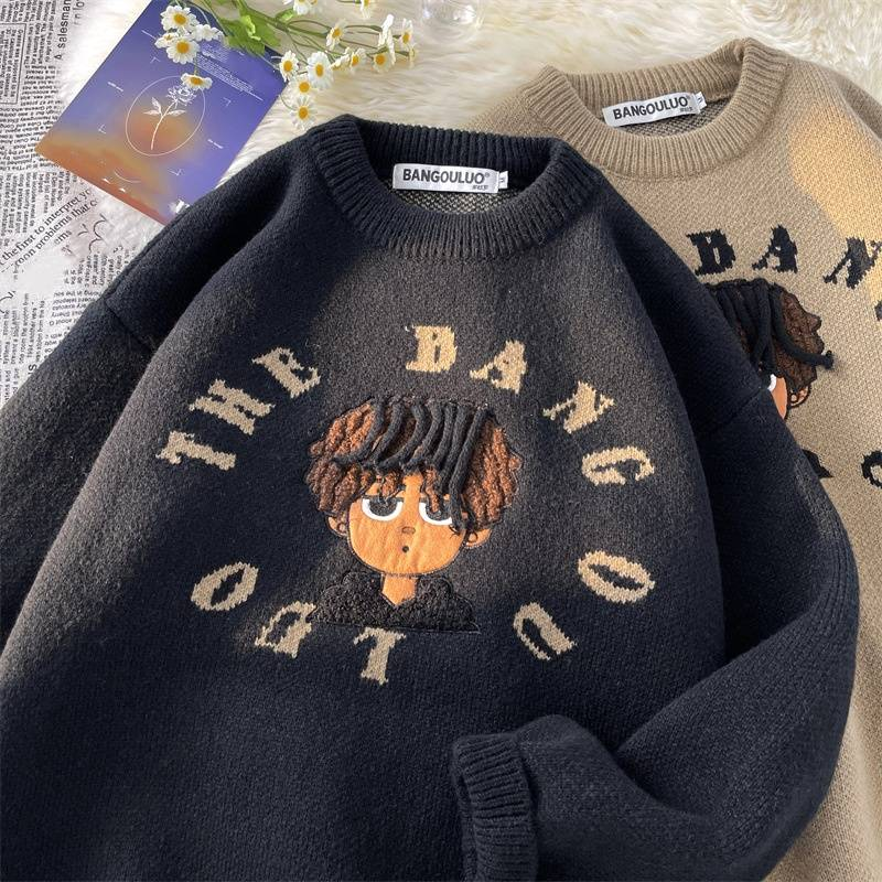 Herrenbekleidungsmarke Vintage Lazy Style Strickpullover Jacke_voghion.com