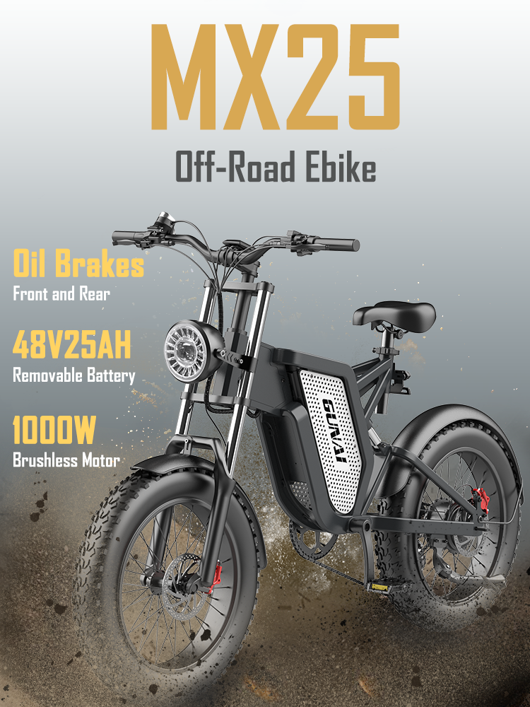 GUNAI MX25 20" Fat Tire Elektrofahrrad für Erwachsene 1000W 25Ah Vollfederung Ebike Dirt Bike_voghion.com