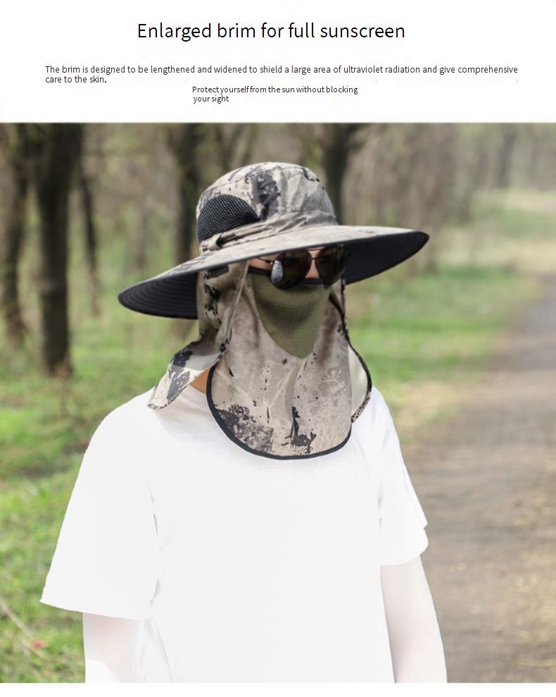Unisex Outdoor Sun Hat With Face Cover - UPF 50+ UV Protection & Quick-Dry For Hiking/Fishing_voghion.com