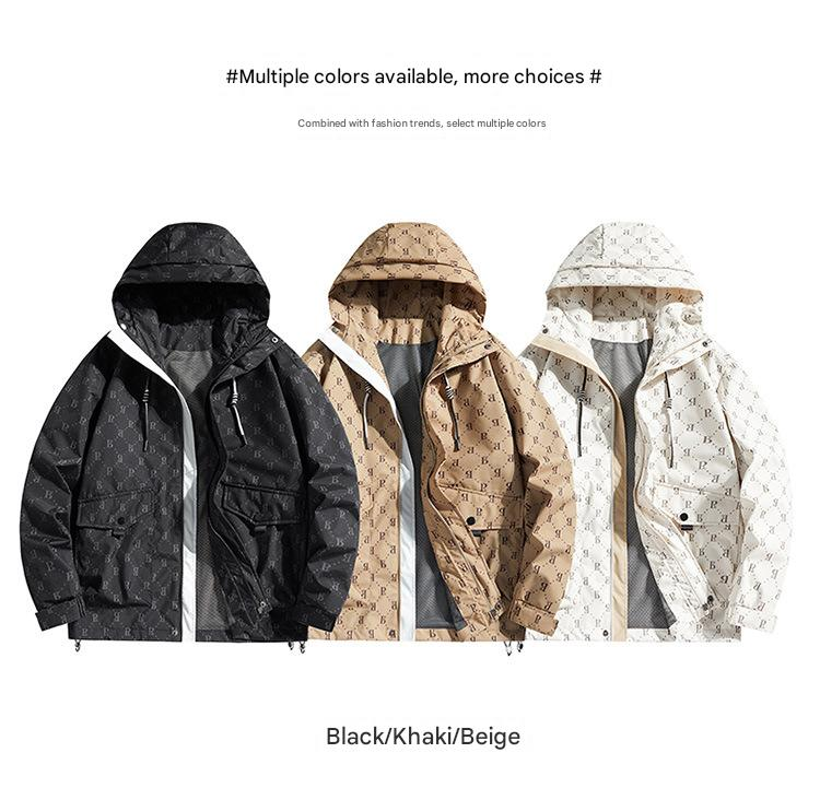 Men's Clothing unisex Camo Outdoor Jacket - Waterproof Windbreaker With Adjustable Hood (all-weather Adventure Wear)_voghion.com