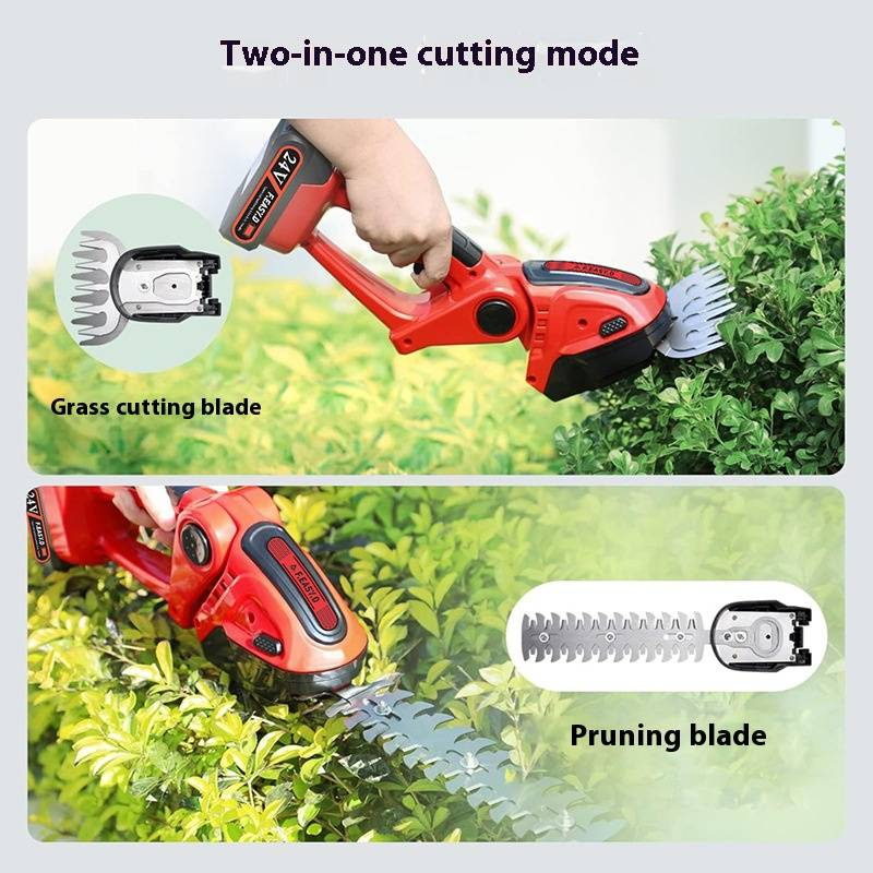 24V Cordless Electric Hedge Trimmer, Lightweight Single-Hand Operation For Home Garden Shrubbery, Grass & Branch Cutting_voghion.com