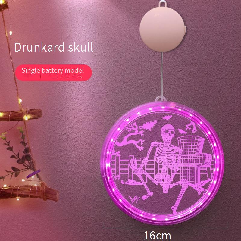 Luci LED per Halloween - Decorazioni spettrali viola/bianco caldo per feste, casa e bar (zucca, fantasma, scheletro, ragno, spaventapasseri)_voghion.com