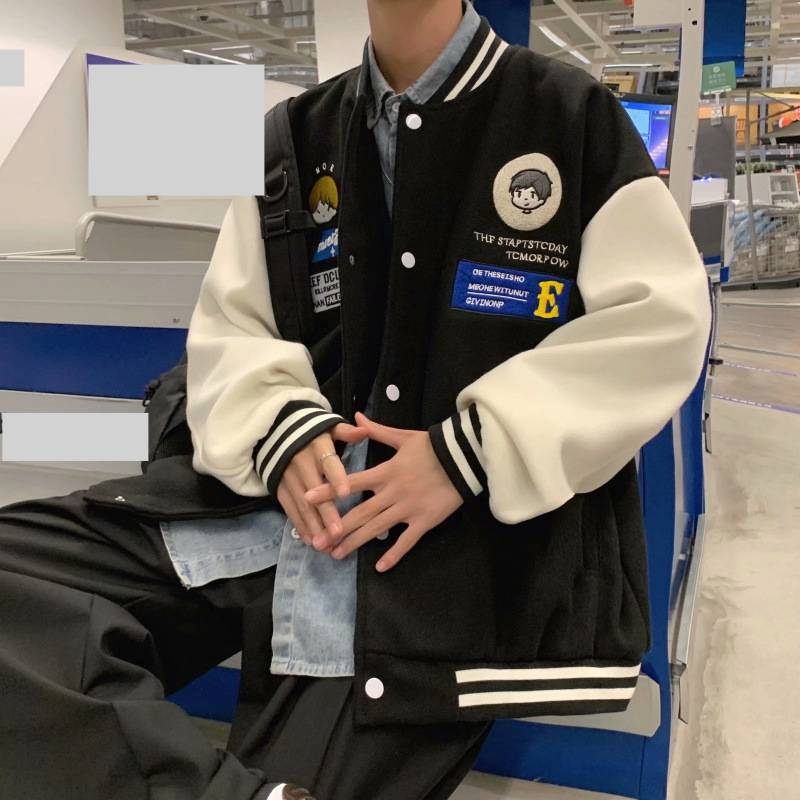 Men's Streetwear Short Puffer Jacket Winter Stand Collar Shiny Loose Fit Thickened Bomber Coat_voghion.com