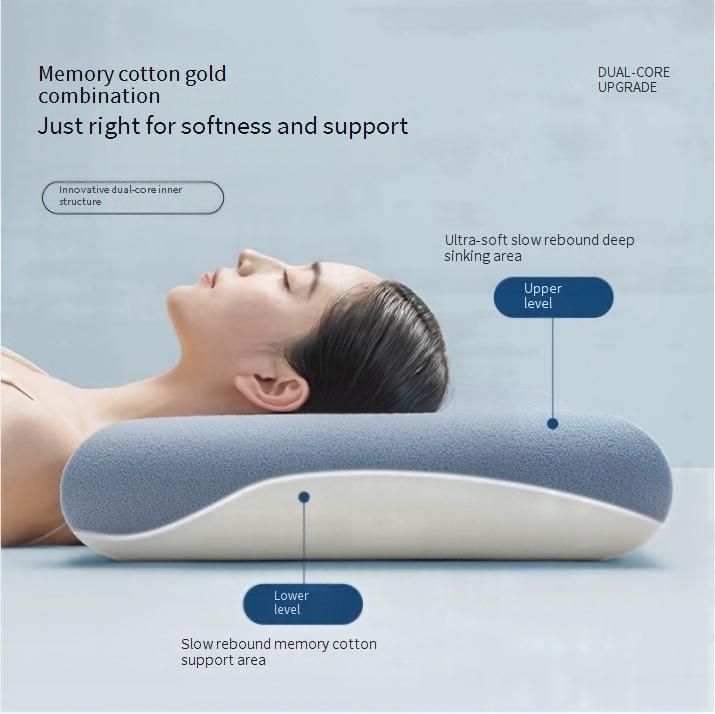 Cuscino in memory foam ultra-comodo per un sonno profondo e supporto per il collo - Design ortopedico che allevia la pressione_voghion.com