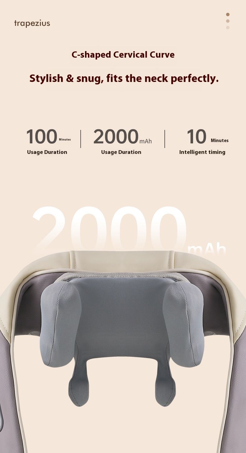 Rechargeable Neck & Shoulder Massager With Heat – Deep Shiatsu Kneading For Muscle Relief, Stress Reduction, And Relaxation_voghion.com