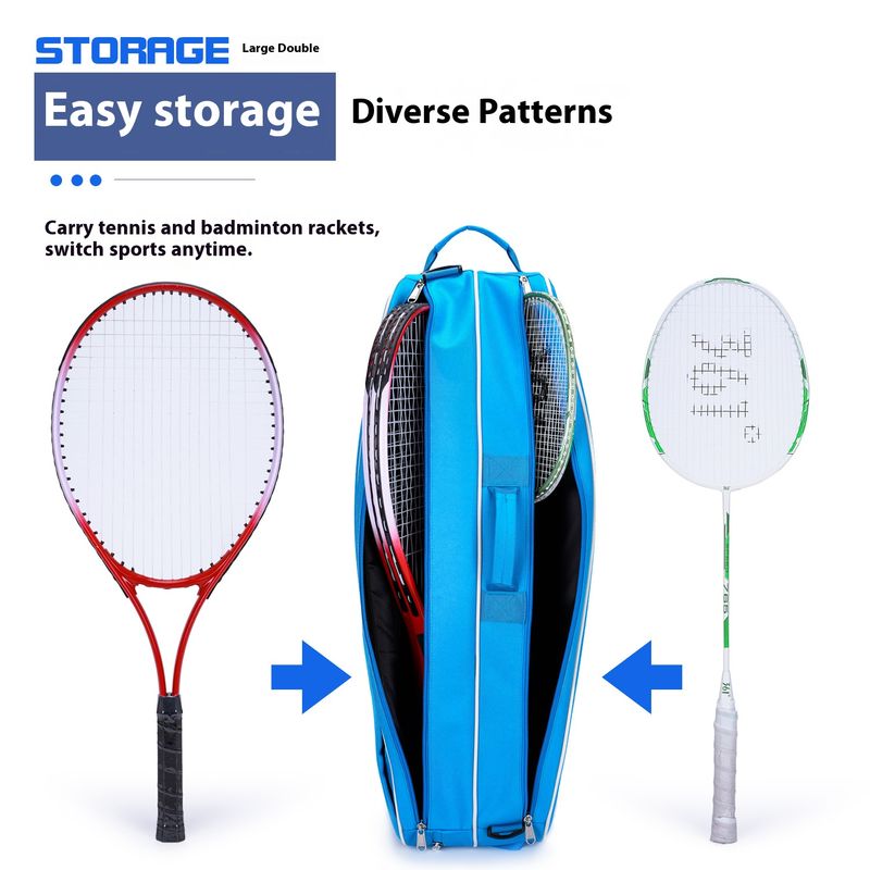 Lightweight Single Shoulder Sports Bag For Tennis & Badminton Rackets, Durable Oxford Fabric, Unisex Design For Outdoor Activities_voghion.com