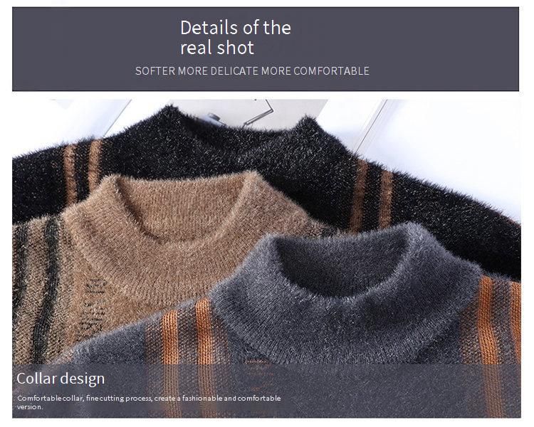 Pull d'hiver pour homme en maille, col roulé semi-roulé, coupe décontractée, doux et chaud, style oversize_voghion.com