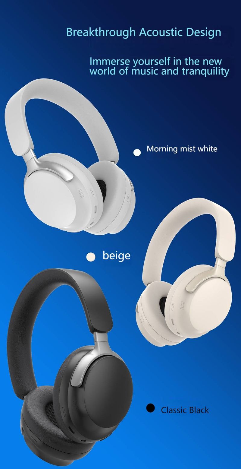 P55 Premium Wireless Over-Ear Headphones – 3D Surround Sound, 50-Hour Playtime, Seamless Ear Cushions For All-Day Comfort (Khaki/Black/Silver)_voghion.com