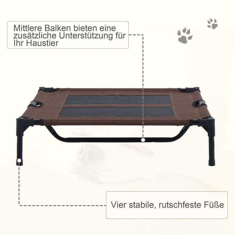 Hundeliege Outdoor Kühlend Für Große Hunde, Metallrahmen, 92x18cm, Kaffee-Braun_voghion.com