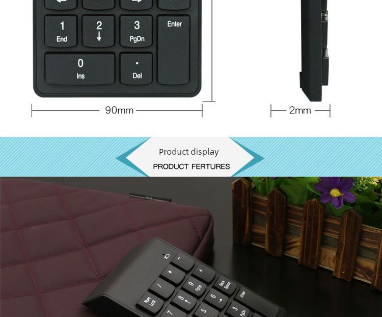 Keypad Finance Securities Bank Digital Wireless Switch-Free Notebook Desktop USB Wired 19 Keys_voghion.com