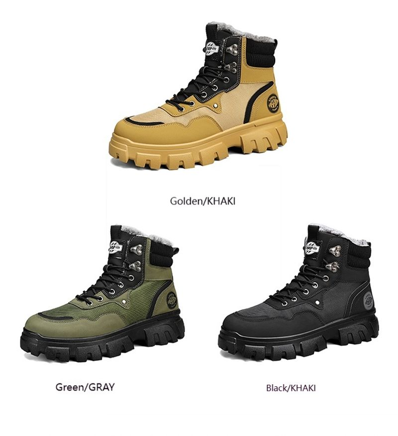 Herfst- en winternieuwe hoge katoenen herenschoenen met suède platform Martin Mid-tube mode-laarzen_voghion.com