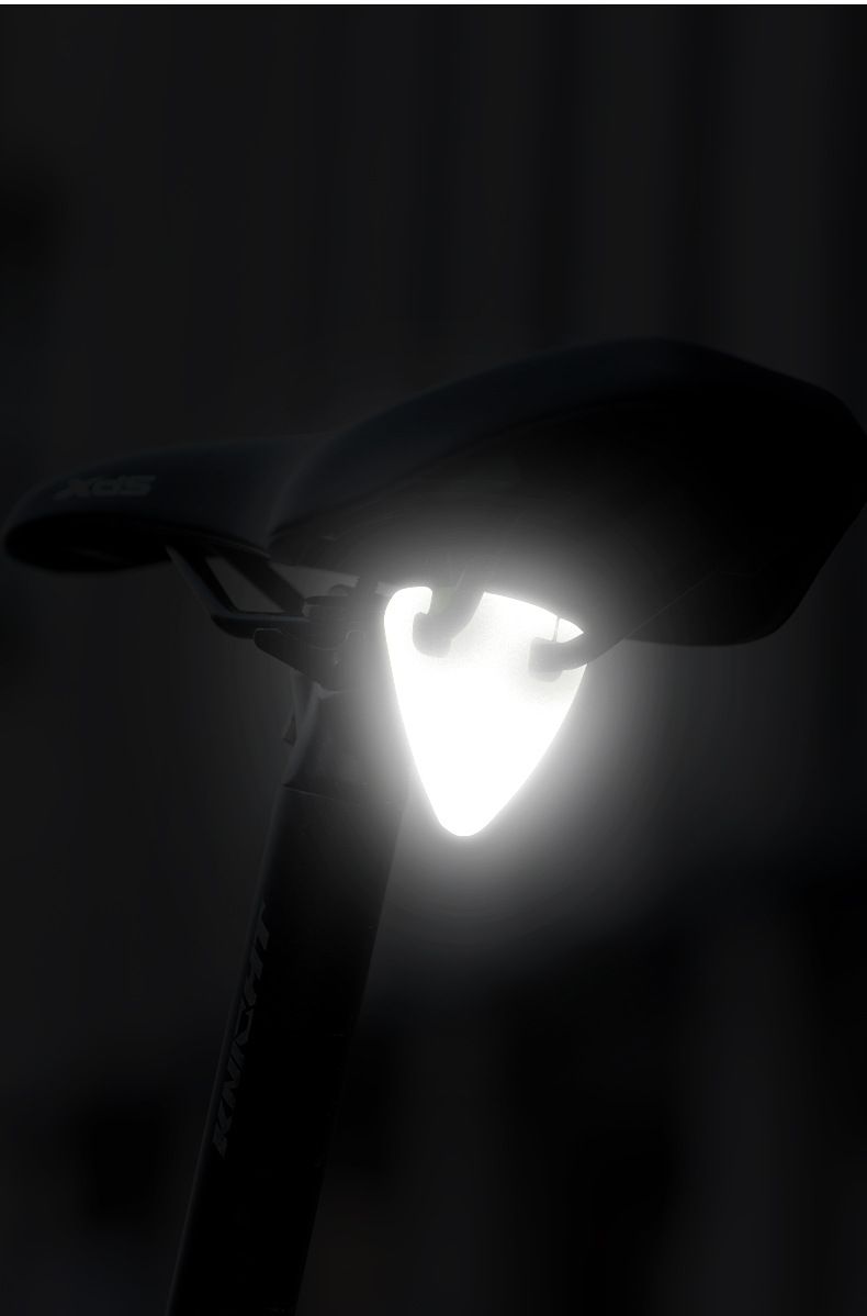 Luz trasera de bicicleta de alto brillo, sin batería, pegatina de advertencia reflectante de emergencia nocturna para ciclismo de montaña y carretera_voghion.com