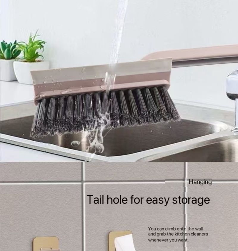 Multi-Purpose Tile Cleaning Brush, 360° Rotating Hard Bristle Scrubber For Bathroom & Kitchen Floors And Walls_voghion.com