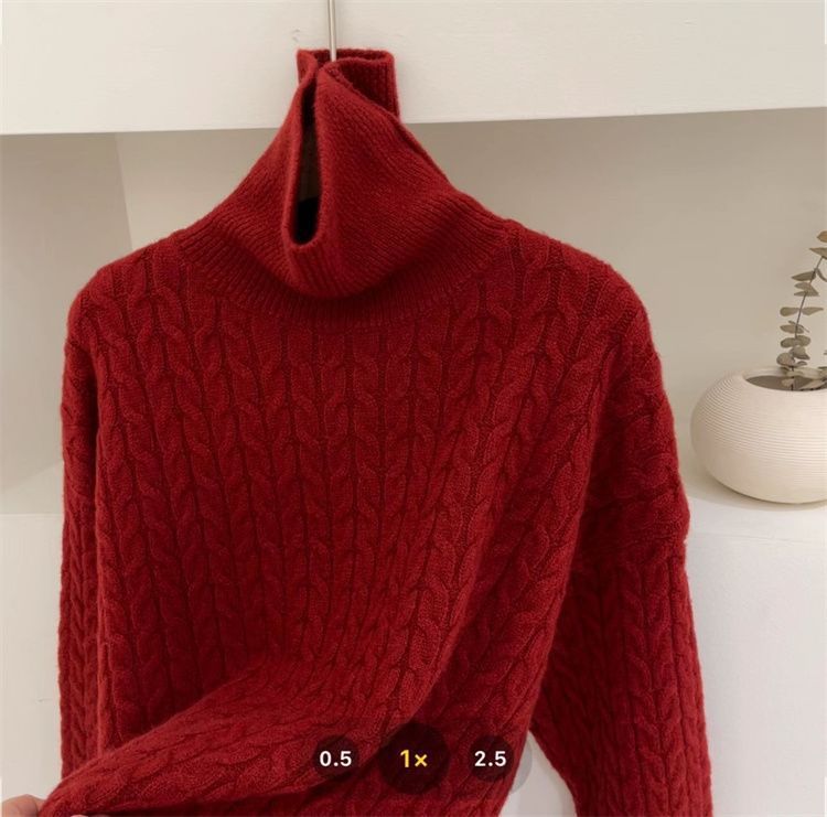 Maglione lungo sopra il ginocchio alla moda, stile coreano, con collo alto e trecce, per donna_voghion.com