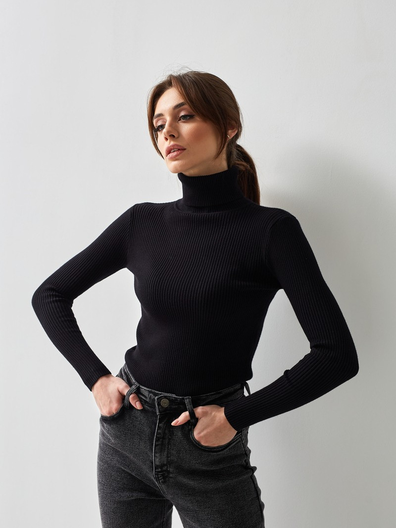 Women's Turtle Neck Knitted Bottoming Shirt Autumn Knitted Sweater Turtleneck Pullover Woman_voghion.com