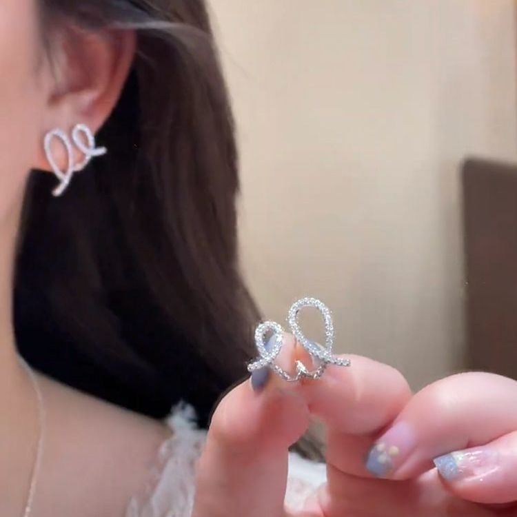 Bursting Full Diamond Cross Stud Earrings Women's 2025 New Exquisite High-end Earrings Niche Design Unique Earrings_voghion.com
