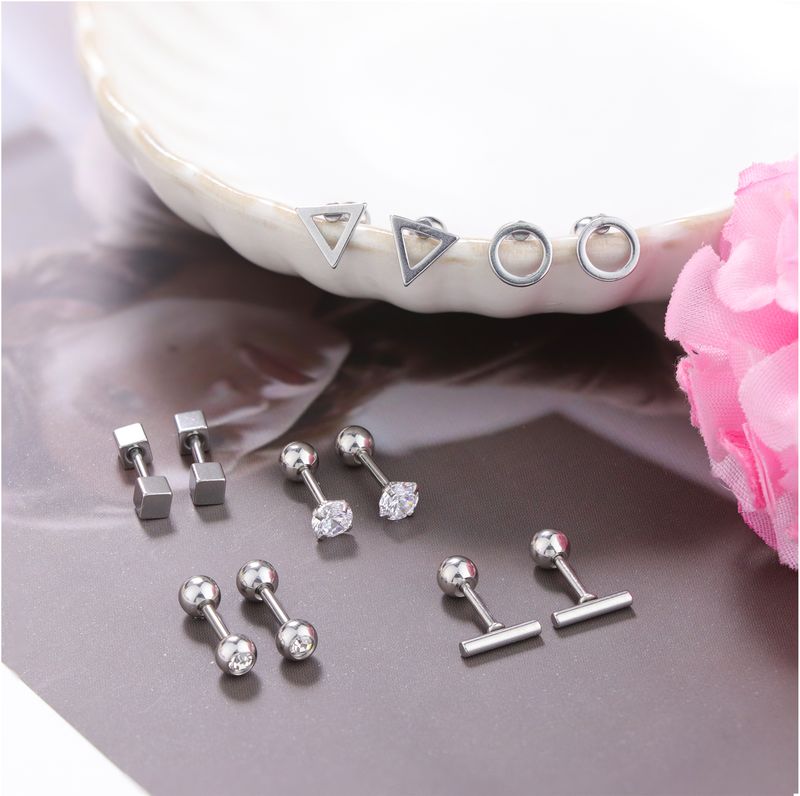 Cravo de aço cirúrgico 316L adequado para homens e mulheres, decoração de piercing de cartilagem de orelha, bastão Fianit,_voghion.com