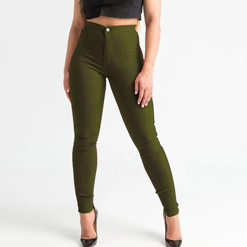 Dameskleding Elastische snoepkleurige broek Slim fit casual broek_voghion.com