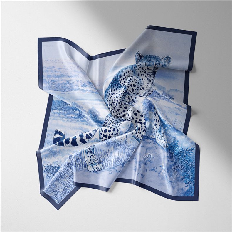 Cheetah Printed Multi functional Decorative Fashion Outdoor Travel Photo Small Square Scarf_voghion.com