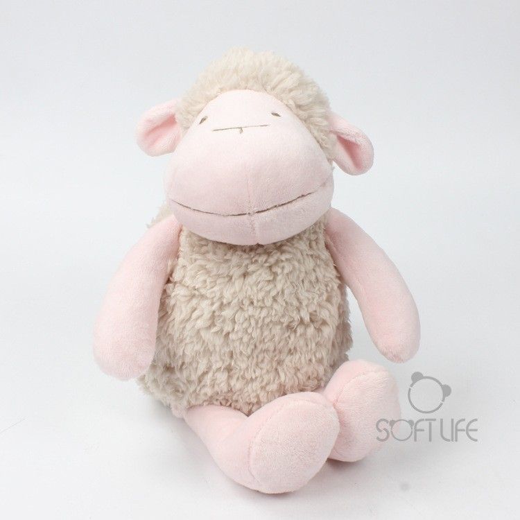 Animales de peluche suaves de la vida, juguete de peluche, muñeca de boda, cordero rosa, muñeca de confort, regalo de cumpleaños para niños, muñeca_voghion.com