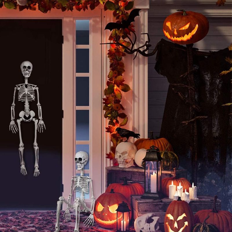 Esqueleto de Halloween 40cm 90cm Simulação de Esqueleto Humano de Plástico Decoração de Casa Mal-Assombrada_voghion.com