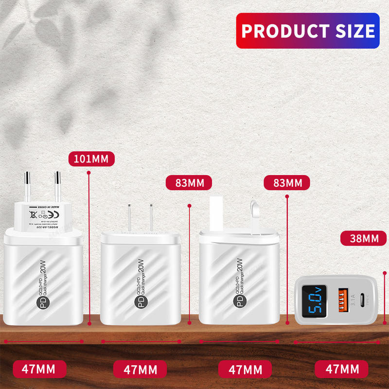 PD 20W USB C punjač digitalni zaslon brzo punjenje iPhone 14 13 12 Xiaomi Poco adapter za zidni telefon brzi_voghion.com