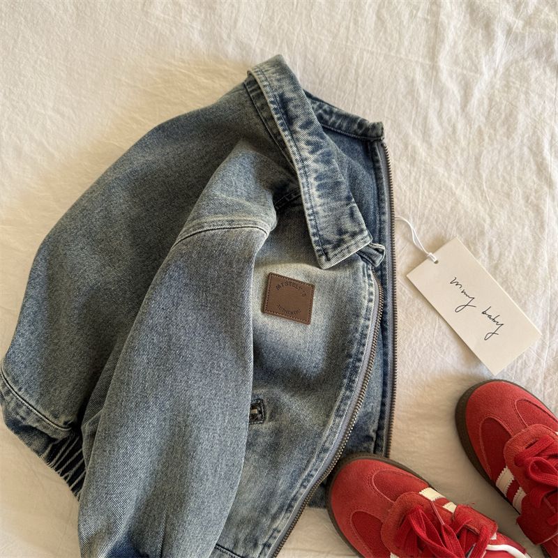 Children's Clothing New 2025 Boys' Soft Denim Korean Version Kids' Jacket Spring Toddler Zipper Clothes Trendy_voghion.com