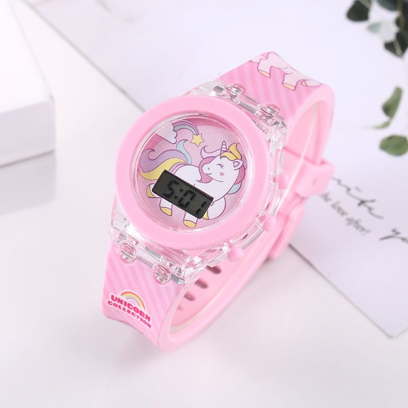 Orologi per bambini Orologio luminoso per bambini Unicorno Orologio elettronico luminoso in silicone con cinturino (2 pezzi/set)_voghion.com