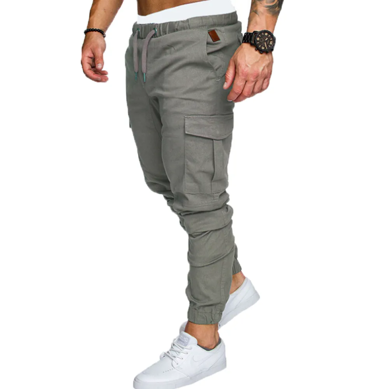 Moda para hombre flaco urbano pierna recta casual lápiz basculador pantalones de carga tácticos pantalones militares masculinos_voghion.com
