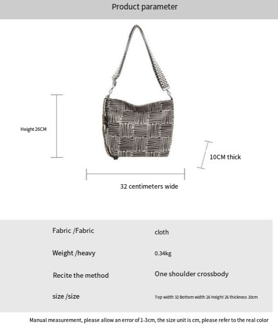 Tessuto coreano 2024 nuova borsa a tracolla monospalla larga da donna di grande capacità e di alta qualità, nicchia autunnale e_voghion.com