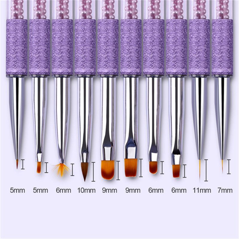 Pędzel do zdobienia paznokci, pędzel do manicure, kwiat, 10 stylów, przedłużanie żelu UV, porady dotyczące tworzenia projektu, narzędzie do rysowania_voghion.com
