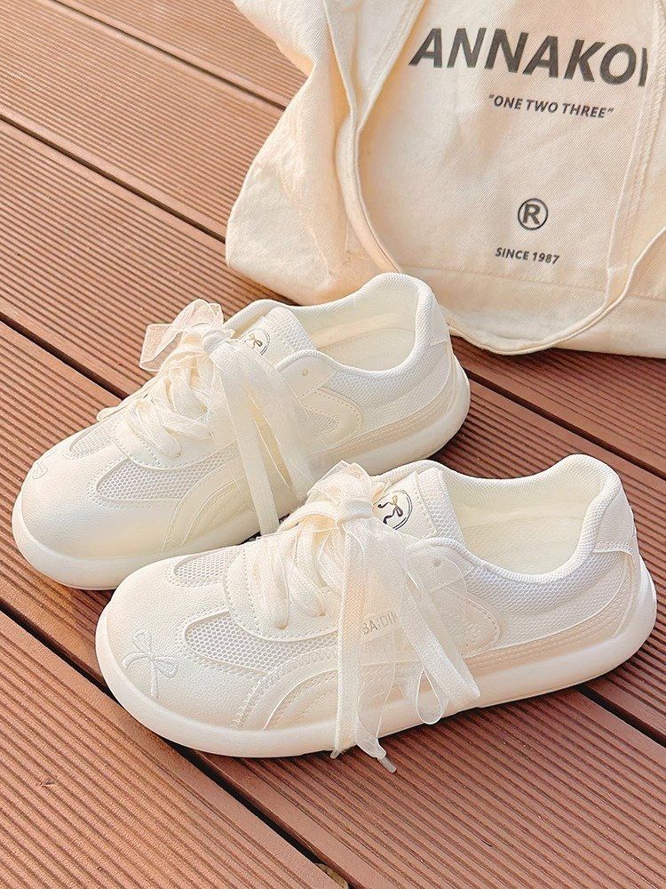 Little White Shoes Women's Skirt Shoes Breathable And Not Stuffy Feet Mesh Mesh Shoes Women's Ballet Style Moral Training Board Shoes_voghion.com