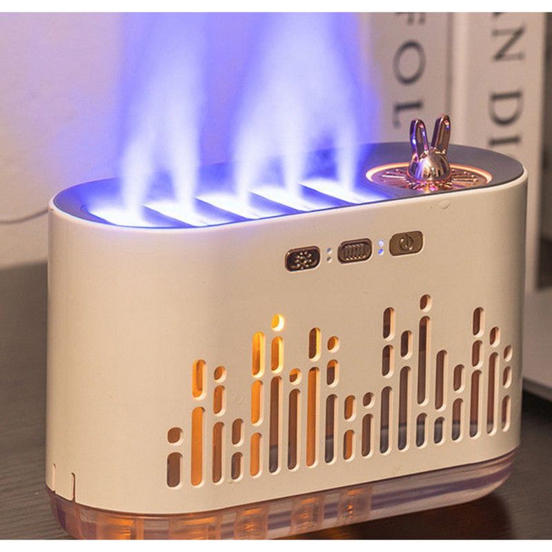 New Dynamic Sound Pickup Humidifier Essential Oil Aromatherapy Machine Desktop Flame Home Room Silent Bedroom Colorful_voghion.com
