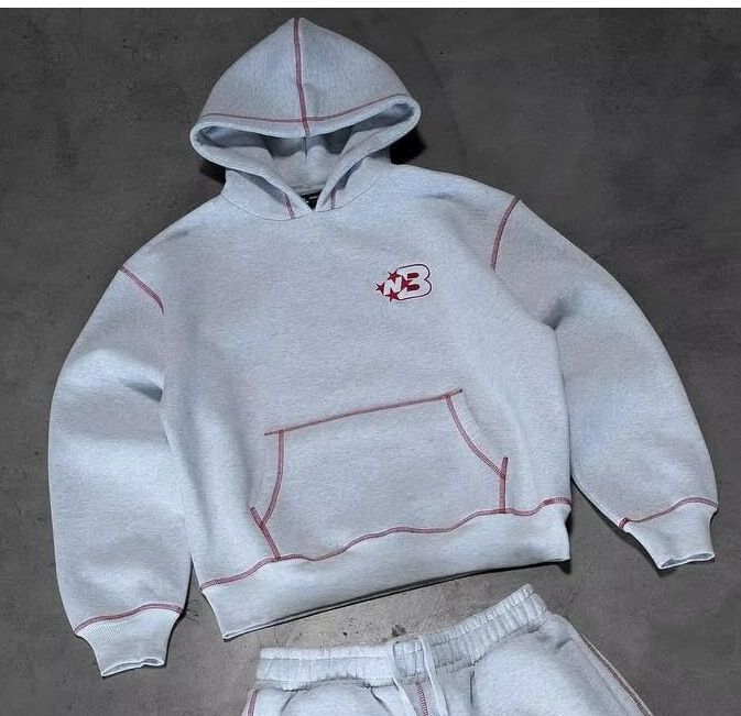 New Fleece Embroidered Sweatpants Hooded Sweatshirt Letter Casual Youth Set_voghion.com