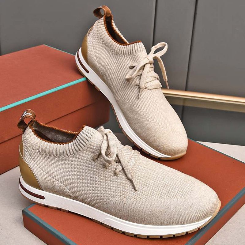 Men's 2025 Spring Summer New Sock Flat Lace-Up Knitted Breathable Sports Versatile Running Shoes For Men_voghion.com